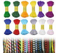 12 Pièces 18m Fil pour Bracelet Macramé Diamètre 1,5 mm, 12 Couleurs Fil De Cordon Coloré, Cordon en Polyester Satiné, Fils en Polyester Colorés, pour Bracelets, Colliers, Objets D'artisanat