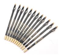 12 Pièces 19cm-Long Noir Sourcil Yeux Liner Stylo Crayon Cosmétiques Avec Couvercle Taille-Crayon