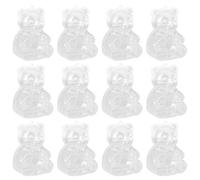 12 Pièces 2,1x2x2,76 Pouces Boîtes à Bonbons en Forme D'ours Boîte de Friandises en Plastique Transparent Mignon Conteneurs Transparents Ornements Remplissables pour Cadeaux de Fête(transparent)