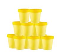 12 pièces 200 ML en Plastique Jaune Bouteille de crème Droite Pot cosmétique à Large Bouche avec couvercles en dôme Masque Lotion crème et Bricolage Autre cosmétique