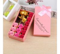 12 Pieces 24k Or Rose Savon Fleur Or Rose Boîte-Cadeau Pour Petite Amie Pratique Creatif Romantique Feuille D'or Rose Cadeau D'anniversaire