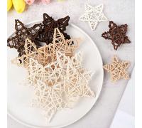 12 pièces/3 pièces 6/9/12 cm 2,36/3,54/4,72 pouces Remplisseur de vase en étoile de rotin naturel, artisanat d'arbre, ornements à mâcher pour animaux de compagnie, décorations de table de fête de mari