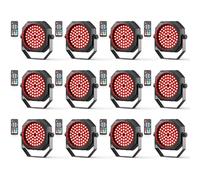 12 pièces 30W RGBW 60 LED Par projecteur batterie rechargeable Mini avec télécommande, éclairage de scène stroboscopique avec mode Auto/Son lumière disco pour DJ, fête, la chambre