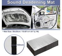 12 Pièces 394Mil 10Mm 0.55Sqft Tapis D'Insonorisation Pour Voiture En Aluminium Isolant Thermique Universel Pour Capot De Bateau 19.69"X11.81" Ton Argent
