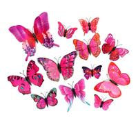 12 Pièces 3D Papillon Stickers Muraux Décoration Set de décoration Papillons pour la Décoration à Maison Fête Noël Chambre à Coucher Mariage