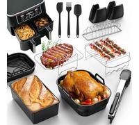 12 Pièces Accessoires Air Fryer pour Ninja 7,6-9,5L, Ensemble D'accessoires pour Friteuse à Air Double Zone/Stack pour Ninja Af300EU, Af400EU, AF500EU, Tower T17088, sans BPA, Passe au Lave-Vaisselle