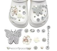 12 Pièces Accessoires de Fleur de Chaussure en Strass, Breloque de Chaussures Chaussures Détachables, pins Croc DIY, charmes de chaussure Sandales en Paillettes, Pour les Filles, la Fête (Libellules)