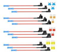 12 Pièces Adaptateurs Porte Fusible 12V pour Voiture 4 Types Circuit Prise Micro2-5A Micro-10A Mini-15A Standard-20A Comprenant ATO ATC ATM APM Kit avec adaptateurs pour Auto Moto Camion Bateaux