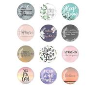 12 Pièces Aimants De Réfrigérateur Anglais, Aimants De Réfrigérateur Ronds, Autocollants De Décoration De Réfrigérateur De Tableau Blanc Bricolage, Accessoires De Réfrigérateur