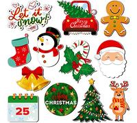12 Pièces Aimants de Réfrigérateur de Noël Aimants de Chaussette d'arbre d'hiver de Vacances pour Décoration de Casier Réfrigérateur École Maison (Style de Père Noël)