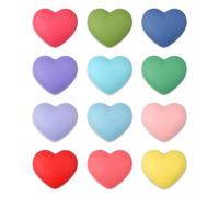 12 Pièces Aimants de Réfrigérateur, en Forme de Coeur Aimants de Casier Colorés Décoratifs Mignons Punaises Magnétiques pour Tableau Blanc Carte Calendriers Réfrigérateur Cuisine Bureau