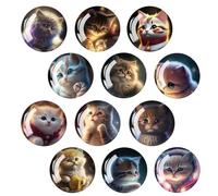 12 Pièces Aimants pour RéFrigéRateur DéCoratifs 3D Ronds Magnet Frigo Aimant Frigo Enfant AdaptéS aux RéFrigéRateurs,Bureaux,Appartements,Placards,Tableaux Blancs,etc