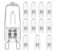 12 Pièces Ampoule Halogène G9 28w 230V, Ampoule G9 Dimmable Blanc Chaud 2800K, Ampoule Four 300 Degré, Pour L'ampoule Du Four, Le Four À Micro-Ondes, l'éclairage d'armoire et Ainsi de Suite