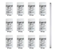12 Pièces Ampoule Tube Fluorescent Starter Neon 4-65W 220-240V, Starter pour Tubes Fluorescents et LED, Démarreur pour Lampes Néon , Adapté à Divers Supports de Lampes, Durables et Faciles à Installer