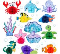 12 Pièces Animal Marin Pièce Maîtresse en nid et Abeille Création Marine nid Décoration Thème Océan Poissons Sirènes Anniversaire Baby Shower