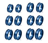 12 Pièces Anneau à Noyau Vierge Bagues Rainurées en Acier Inoxydable pour Bague Incrustée Création de Bijoux DIY Taille 7/8/9/10/11/12 Bague ronde en Métal Bague Vide de 8mm de Large Cadeau (Style 8)