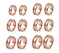 12 Pièces Anneau à Noyau Vierge Bagues Rainurées en Acier Inoxydable pour Bague Incrustée Création de Bijoux DIY Taille 7/8/9/10/11/12 Bague ronde en Métal Bague Vide de 8mm de Large Cadeau (Style 7)