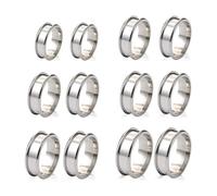 12 Pièces Anneau à Noyau Vierge Bagues Rainurées en Acier Inoxydable pour Bague Incrustée Création de Bijoux DIY Taille 7/8/9/10/11/12 Bague ronde en Métal Bague Vide de 8mm de Large Cadeau (Style 2)