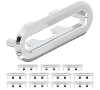 12 Pièces Anneau de Trop-plein de Lavabo ABS Argenté | Couvercle de Trou pour Vasque, Installation Simple, pour Lavabos de Salle de Bain, Hôtels et Cuisines