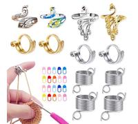 12 Pièces Anneaux de Crochet, Réglables Anneau de Tricot, Métal Bagues de Tricot Anneaux de Tension de Crochet avec 20 Pièces Anneaux Marqueurs Tricot pour Maman Grand Crocheter
