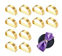 12 Pièces Anneaux de Serviette, Métal Boucles De Serviettes Doré, Rond de Serviette de Table Forme de D Anneau Serviette Vintage Elégantes pour Ramadan Fête de Mariage Anniversaire Banquet Décoration
