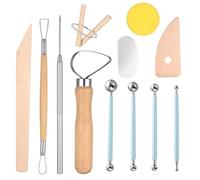 12 Pièces Argile Poterie, Kit d'Argile Polymère, Kit Modelisme, Outil Poteries modelage, Outils Poterie Argiles Modelage et Sculpture, débutants et professionnels