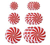 12 Pièces Autocollant Mural Rond, Effet 3D Réaliste, Décalcomanies de Bonbons Dessin animé Art de Sol Moderne pour la Maison, Salon, Bureau, Matériau PVC, Décoration de Noël