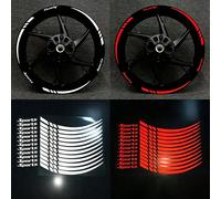 12 pièces Autocollants de décoration de moyeu de roue de moto, Autocollants de décoration de moyeu de roue de voiture, Autocollants de logo sportif rouge, jaune, bleu, vert et blanc Taille UniqueBlocs