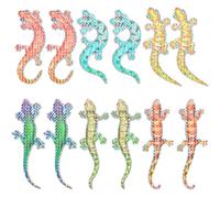 12 Pièces Autocollants Gecko Magnétiques en PVC, Anti-collision | Aspect Irisé et Scintillant, pour Moustiquaires et Portes Moustiquaires, Décor Saisonnier, Bureaux