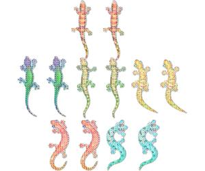 12 Pièces Autocollants Gecko PVC Irisé, Décoration | Pose sur Fenêtres de Maison et Portes Moustiquaires, Couvre une Déchirure, Adhérence Ferme