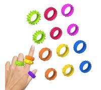 12 Pièces Bague Anti Stress D'activité Sensorielle Fidget Toys pour Enfants, Anti Stress Relief Toy, Fidget Rings, Silicone Jouets Sensoriels Ring pour Soulager Le Stress et L'anxiété
