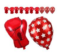 12 Pièces Ballons de Boxe Rouges en Aluminium, Décorations Fête