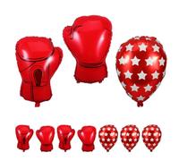 12 Pièces Ballons en Aluminium Thème Boxe, Rouge