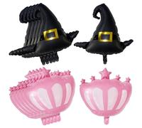 12 pièces ballons méchants, décorations de fête méchantes princesse et sorcière, papier d'aluminium ballons d'anniversaire faciles à gonfler pour fournitures de décoration fête 'anniversaire, déc