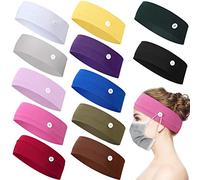 12 Pièces Bandeau à Boutons Porte-Bandeau d'Infirmière Antidérapants Support de Protection d'Oreille Multicolore pour Protection d'Oreille Homme Femme, 12 Couleurs