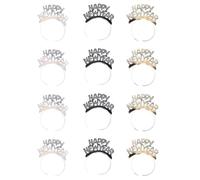 12 Pièces Bandeau de Fête Nouvel An en Papier | Accessoire de Costume, Taille Unique Plupart, pour Photos de Groupe, Fêtes et Distributions