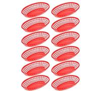12 Pièces Barquette Frite, Porte Burger, Corbeille a Pain, Corbeilles de Service, à Pain Plastique Panier, Restauration Rapide Service Panier, Hamburgers Panier, Convient pour Frites, Hamburgers