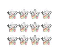 12 pièces bébé cadeau bouteille bouteilles de bonbons, clair en forme de couronne acrylique bonbons boîtes bébé douche cadeau boîte paquet fête faveurs boîte(Dégager)