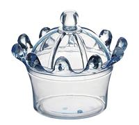 12 pièces bébé Cadeau Bouteille Bouteilles de Bonbons, Clair en Forme de Couronne Acrylique Bonbons boîtes bébé Douche Cadeau boîte Paquet fête faveurs boîte(Bleu)