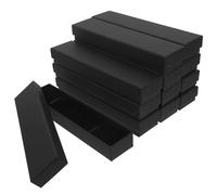 12 Pièces Boîte à Bijoux Présent Rétro en Papier Cartonné Noir | Protection la Poussière, Présentation Uniforme, pour Breloques et Petits Trésors, Vendeurs et Créateurs