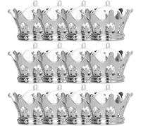 12 Pièces Boîte à Bonbons Couronne Dorée avec Dôme Transparent | Lot, Présentation de Dragées et Petits Présents, pour Mariages et Banquets Élégants