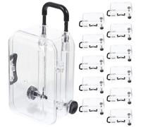 12 Pièces Boîte à Dragées Mini Valise Transparente en Ps Noir | Réutilisable, Format Portable, pour Mariage et Décoration de Fête Voyage, Rangement de Petits Ornements