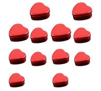 12 Pièces Boîte en Fer Blanc de Cœur pour Bonbons et Biscuits | Rangement Réutilisable en Fer Blanc, Finition Délicate et Légère, pour Chocolat, Sachets de Thé, Maison