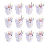 12 Pièces Boîtes à Popcorn,Licorne Popcorn Conteneurs Snack Box en Papier Boîte Party Supplies pour Baby Shower Fournitures de Fête d'anniversaire