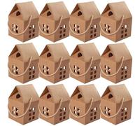 12 Pièces Boîtes Présents Maison pour Bonbons et Biscuits, Papier | Légères et Portables, pour Emballage Présent et Accueil des Invités, Style Maison Découpée, Lot Décoratif