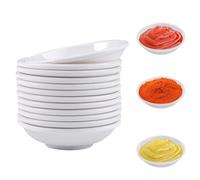 12 Pièces Bols à Sauce Soja Blanc, 9 x 3 cm Ronds Petit Bols à Sauce, Coupelle Aperitif Coupes à Dessert, Mini Trempage Coupelle Soja, Petit Soucoupe, pour Collation, Ketchup