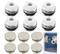 12 Pièces Bouchons de Purge Radiateur Manuel 1/2 Pouce Vannes en Laiton avec Filetage Buses d’Échappement pour Chauffage Température Jusqu’à 120 Degrés Accessoires de Chauffage