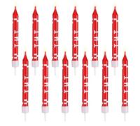 12 Pièces Bougies Pixel, Bougies d'Anniversaire à Thème TNT Décorations de Gâteaux à Imprimé Pixel pour Anniversaire Remise de Diplôme Mariage Fournitures de Fête Décoration (Rouge)