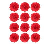 12 Pièces Boule de Fleurs en Papier 30cm Rouge