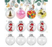12 Pièces Boule de Noël Transparente à Remplir 8cm - Boule en Plastique Mou Remplissable - DIY Décoration de Noël